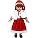 XADP 3pc Christmas Doll Clothes Red Color Including Hat Shawl Dresses Outsuits Fits American Girl Doll and Other 18 Inch Girl Dolls
