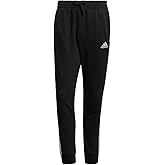 adidas Mens Essentials French Terry Tapered Cuff 3-Stripes Pants