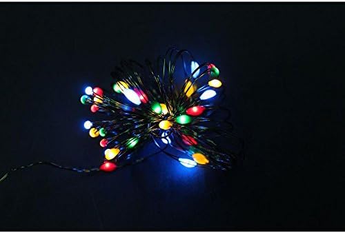 Martha Stewart 36 LED Multi-Color Battery Operated Small Dot Lights with Ultra Slim Green Wire 9ft