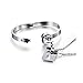 MANDI HOME New Silver Stainless Steel Bracelet Love Heart Lock Bangle Key Pendants Necklace