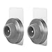 JQK Door Stopper, Sound Dampening Door Stop Bumper Wall Protetor with Grey Rubber 2 Pack, Adhesive or Wall Mount Brushed Nickel, Stainless Steel