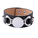 Rainbery PU Leather Cuff Bracelet Blank Monogram Jewelry Cuff Women Leather Bracelet