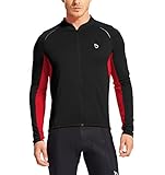 Baleaf Men's Full Zip Long Sleeve Bicycle Cycling Jersey Black Size XL