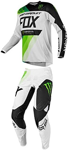 Fox Racing 2018 360 Draftr Monster Pro Circuit White/Green Jersey &amp; Pants Racing Suit Combo-X-Large/36W
