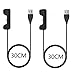 2Pcs Fitbit Flex 2 Charger, Reignet [Extra Length] 30CM Replacement USB Charging Cable for Fitbit Flex 2 Band Wireless Activity Bracelet