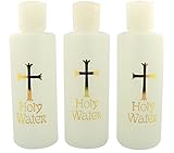 Lot of 3 Gold Cross Design 4 Ounce Holy Water