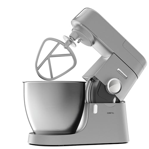 KVL4100S Impastatrice Planetaria Chef XL con Ciotola da 6,7L, 3 Ganci di Miscelazione, Personalizzabile con oltre 25 Accessori Opzionali Acquistabili Separatamente, Potenza 1200W, Silver