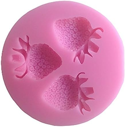 PIAGO 1 Pcs 3 Cavity small Strawberry Silicone Sugar Resin Craft DIY Moulds DIY Gum Paste Flowers Cake Decorating Fondant Mold