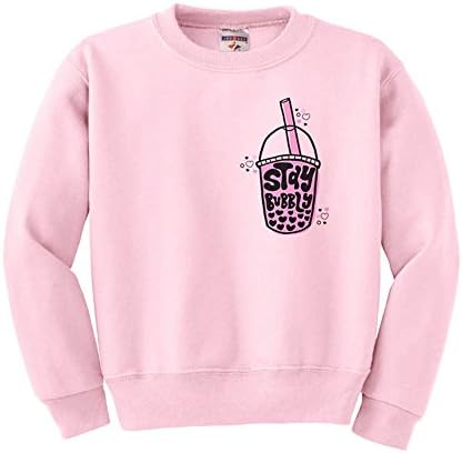 TATY Kids Stay Bubbly Youth Kids Sweatshirt Large Pink