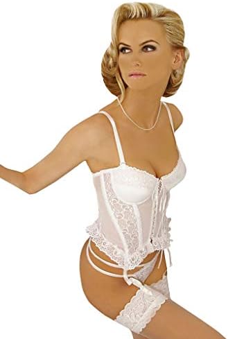 Gracya Madonna White Basque and Thong Set 17