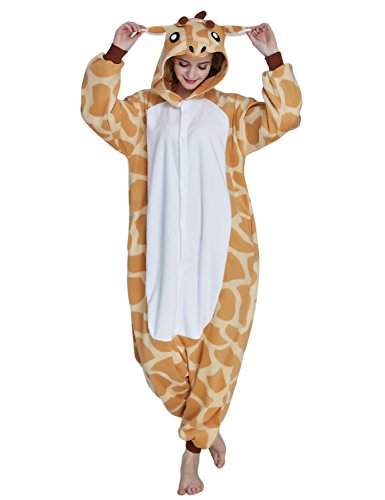 KING FUN Unisex Adult Onesies Pajamas Giraffe Animal Costumes Cosplay Sleepwear A4