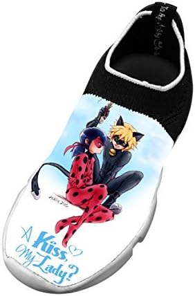 The_Miraculous_Ladybug Pattern 3D Print Customized Outdoor Fly Knit Running Breathable Comfortable Kids Shoes 1 D(M) US Big kid White