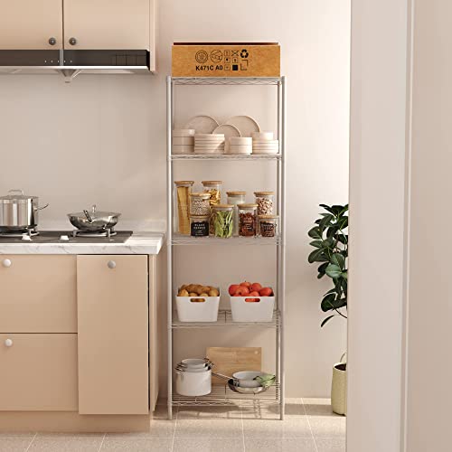 HOMEFORT 5Tier Wire Shelving 5 Shelves Unit Metal Storage Rack Durable Organizer Perfect for