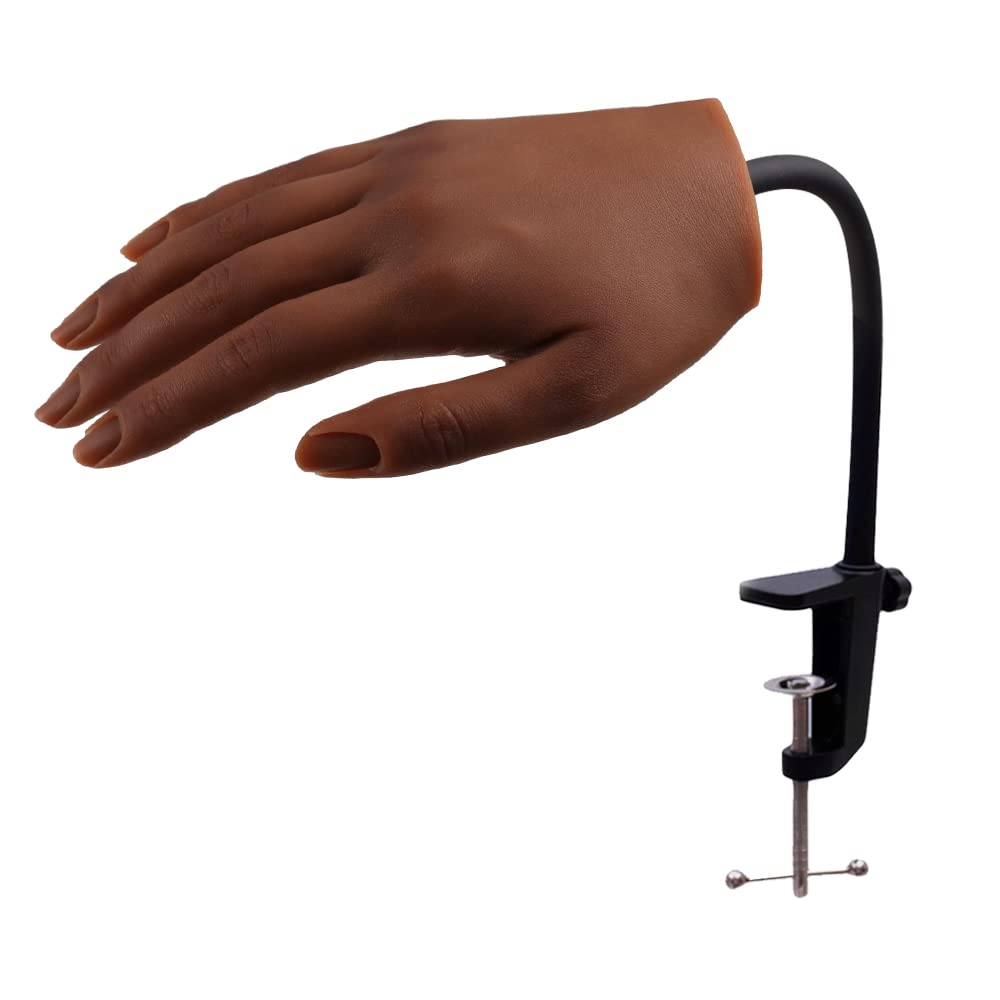 KnowU Practice Hand for Acrylic Nails Silicone, Nail Practice Hand for Manicure, Nail Hand Practice Model for Beginners and Professionals,5# Right