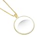 4 Pieces 5.5X Magnifying Glass Necklace Magnifier Necklace Pendant Optical Magnifier with Chain Necklace for Library, Reading, Zooming and Jewelry (Gold)