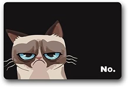 XiaoS Door Mats Custom Grumpy Cat Decorative Doormat Indoor/Outdoor Doormat Nonwoven Fabric Decor Rug 23.6 (L) x 15.7 (W) inches