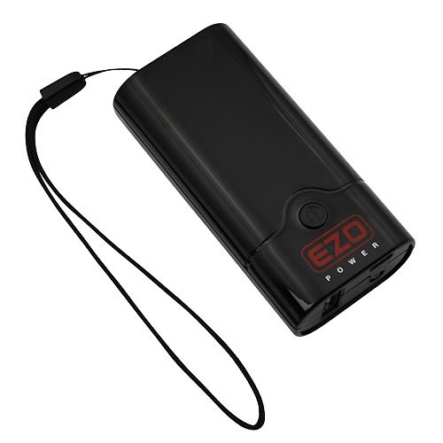 EZOPower 5200mAh Pocket Size External Battery Pack High Capacity Power Bank Charger 1A output with LED Flashlight for iPhone 5c 5s 5, Samsung Note 3 2, Galaxy Mega 6.3, Galaxy S IV / S4 - (Black)
