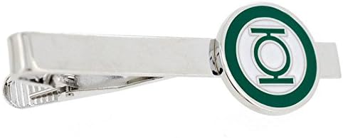 Albetro Green Lantern and White Enamel Tie Clip