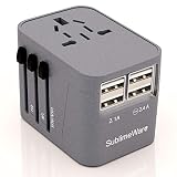 Travel Adapter China to USA- Power Plug Outlet - International Travel- w/4 USB Ports Work for 150+ Countries - 220 Volt Adapter - Type C A G I for UK Japan China EU Europe European