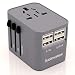 Travel Adapter China to USA- Power Plug Outlet - International Travel- w/4 USB Ports Work for 150+ Countries - 220 Volt Adapter - Type C A G I for UK Japan China EU Europe European