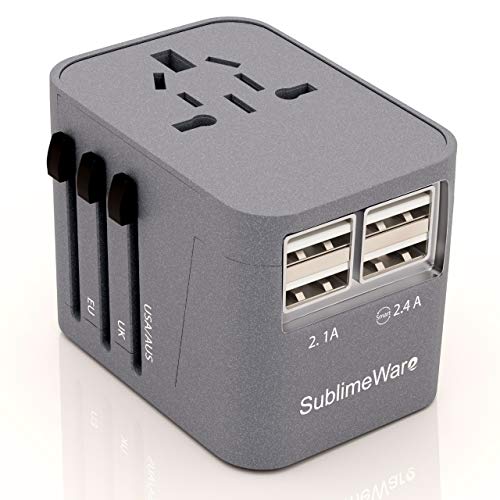 Travel Adapter China to USA- Power Plug Outlet - International Travel- w/4 USB Ports Work for 150+ Countries - 220 Volt Adapter - Type C A G I for UK Japan China EU Europe European