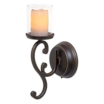 Amazon.com: Candle Impressions Flameless LED Candle Wall Sconce Rubbed Bronze Swirl Amazon.com: Candle Impressions Flameless LED Candle Wall Sconce Rubbed Bronze Swirl