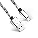 Micro USB Cable , COOME 3ft 6ft High Speed Nylon Braided USB 2.0 Sync Data Charging Charge Cord Wire for Samsung Android Smartphones Pack of 2 White