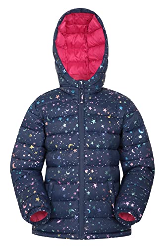 Mountain Warehouse Seasons Padded Kids Puffer Jacket - Water Resistant & Lightweight Insulated Rain Coat, Boys & Girls - Spring Summer, School, Travelling Bright Pink Kids Size 2-3 Years