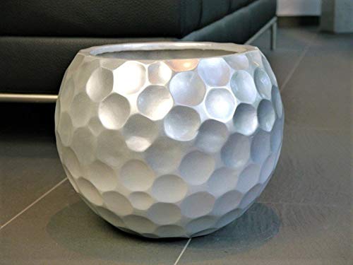 Pflanzkübel Mondo aus Fiberglas L45xB45xH37 in matt Silber – Bild 4