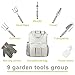 Energup 9 Piece Garden Tools Set Gardening Gifts Tools with Garden Gloves and Garden Tote Garden Trowel Pruners and More - Vegetable Herb Garden Hand Tools with Storage Tote