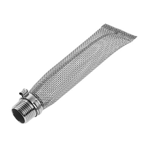 Freebily 300 Micron Stainless Steel Kettle Tube Mash Tun Mesh Strainer Bazooka Spigot Pot Boil Brew Filter Screen for Homebrew Silver 6 inches