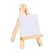 eBoot 3 by 3 Inch Mini Canvas and 3 by 5 Inch Mini Wood Easel Set for Painting Drawing Craft, 12 Pack