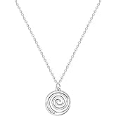 Habfmo Cyberpunk Swirl Spiral Necklace Hippie Cyber Y2K Vortex Stainless Steel Pendant Necklace for Women Men
