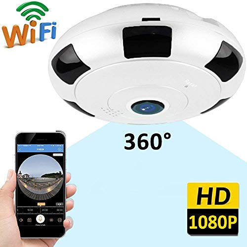 WiFi IP Camera 360 Degree Camera Surveillance Home Security Wireless Camera 1080p Full HD Wide Lens, Night Vision 2 Way Audio for Home/Office/Nanny/Pet/Baby Monitor Cam with iOS, Android App - Thumbnail 7
