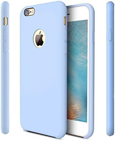 iPhone 7 Case, Izentify Liquid Silicone Gel Rubber Shockproof Case with Soft Microfiber Cloth Lining Cushion for Apple iPhone 7 (Light blue)