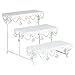 Amalfi Decor 3 Tier Dessert Cupcake Stand, Rectangular Metal Plate Tower Tray Holder with Crystals, White