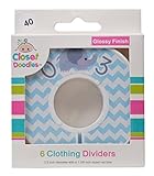 Closet Doodles C40 Elephant Blue Baby Boy Clothing Dividers Set of 6 Fits 1.25inch Rod