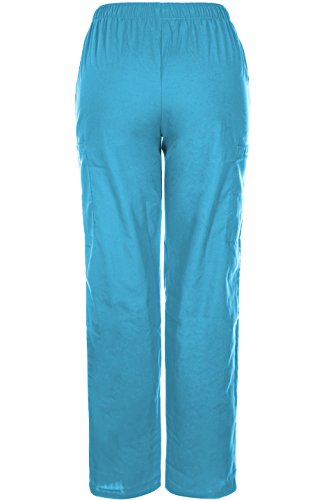 MedPro Women's Medical Scrub Set Mock Wrap and Cargo Turquoise L (GT-756)