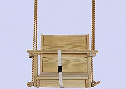 AD Planet Toddler Wooden Classic Vintage Swing/Joyful Safety Seat/High Quality Natural Wood Swing for Nursery Or Outdoors Garden