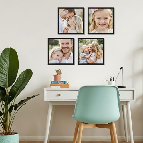 Ditwis Photo Frame 25 x 25 cm Black, Square Frame Suitable for Photos, Pictures and Memories, Horizontal or Vertical Exposure on Wall or Table