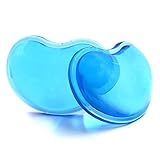 INNERNEED Silicone Gel Keyboard Wrist Rest Mouse Pad Wrist Support Cool Hand Pillow Cushion, Ergonomic, Heart-Shaped Translucence (Pack of 2, Blue)