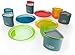 GSI Outdoors Infinity 4 Person Compact Nesting Tableset for Ultra-Light and Compact with Cup, Bowls and Plates for Camping, RV, or BBQ