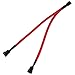JBtek All Red Sleeved PWM Fan Splitter Cable 1 to 2 Converter, 2 Pack