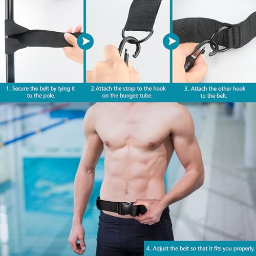TUT Swimming Belt, 4-10 m Swimming Belt for Pool, Adjustable Swimming Trainer for Adults, Enjoy the Hot Summer in the Pool