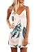 Sidefeel Women V Neck Halter Printed Casual Strap Dress Small Green