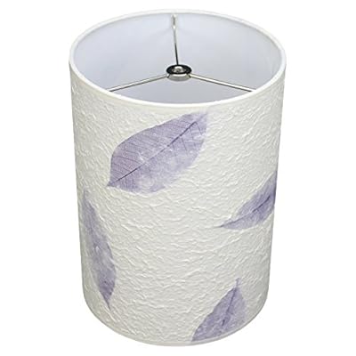 FenchelShades.com 8" Top Diameter x 8" Bottom Diameter 11" Height Cylinder Drum Lampshade USA Made (Paper Fossil Leaf Purple) 41UwZ69RJfL. SS400