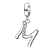 Letter Initial A-z Alphabet Beads Solid 925 Sterling Silver Dangle Crystal Charms for European Bracelets (M)