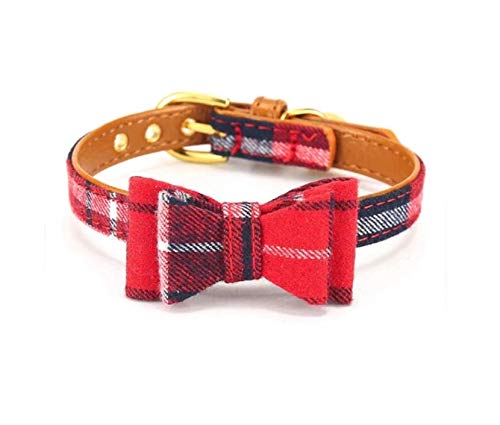 Checked Colourful Bowtie Collar with Bell for Small Dogs and Cats Unique Style for Your Pet (Multicoloured)