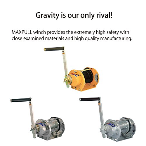 Maxpull Steel Ratchet Handle Spur Gear Heavy Duty Lifting, Pulling Hand Manual Winch with Automatic Brake, 220 lbs (100 kg) Capacity Without Cable or Wire Rope - MR-1-SI - Image 3