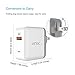 Vinsic USB Wall Charger with Quick Charger Foldable Plug for Galaxy S7/S6/Edge/Plus, Note 5/4, LG G5 V10, HTC 10 and More